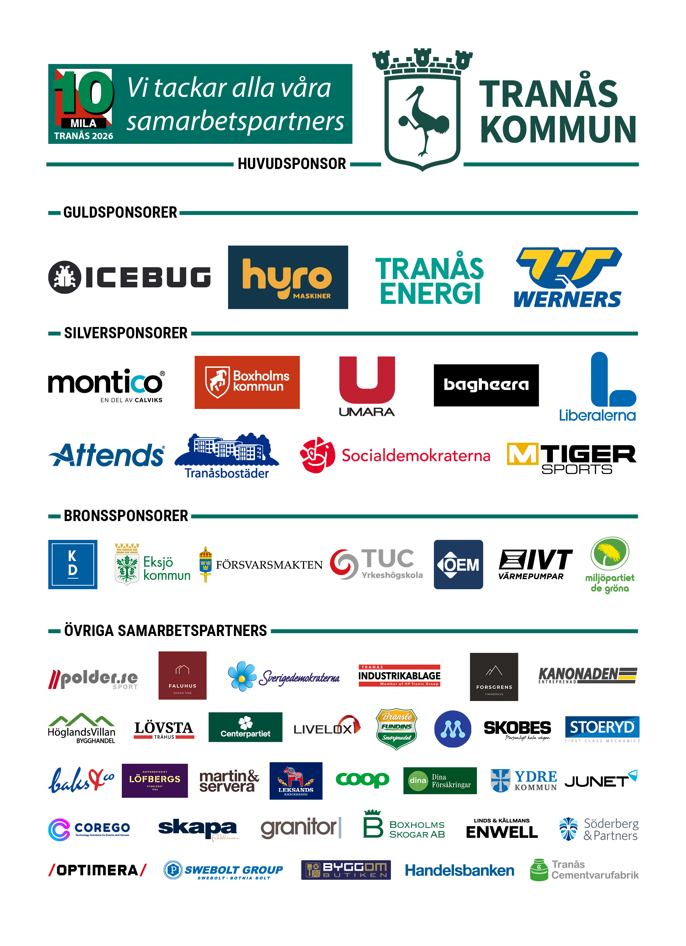 Stolta partners till 10MILA 2026 i Tranås
